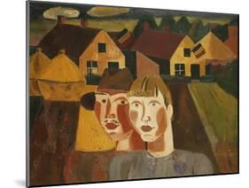 A Couple in a Village; Le Couple Au Village, 1930-Gustave de Smet-Mounted Giclee Print