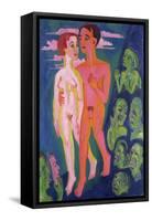 A Couple in Front of a Crowd-Ernst Ludwig Kirchner-Framed Stretched Canvas