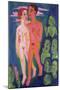 A Couple in Front of a Crowd-Ernst Ludwig Kirchner-Mounted Giclee Print