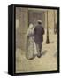 A Couple in the Street, 1887-Charles Angrand-Framed Stretched Canvas