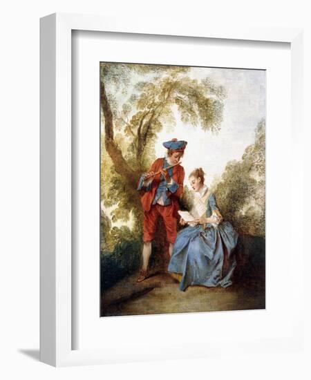 A Couple Making Music in a Landscape-Nicolas Poussin-Framed Giclee Print