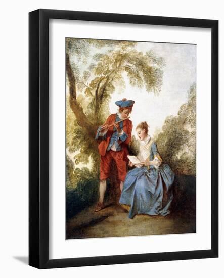 A Couple Making Music in a Landscape-Nicolas Poussin-Framed Giclee Print