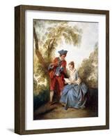 A Couple Making Music in a Landscape-Nicolas Lancret-Framed Giclee Print