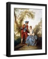 A Couple Making Music in a Landscape-Nicolas Lancret-Framed Giclee Print