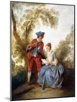 A Couple Making Music in a Landscape-Nicolas Lancret-Mounted Giclee Print