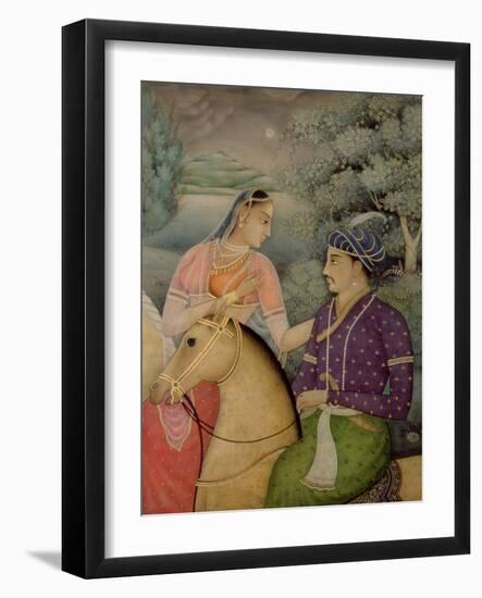 A Couple on Horseback Beside a Moonlit Lake-Mark Briscoe-Framed Giclee Print