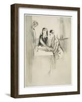 A Couple Ordering their Meal, Illustration for 'Mitsou' by Sidonie-Gabrielle Colette (1873-1954) Pu-Edgar Chahine-Framed Giclee Print