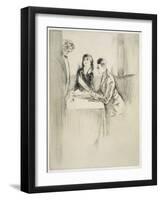 A Couple Ordering their Meal, Illustration for 'Mitsou' by Sidonie-Gabrielle Colette (1873-1954) Pu-Edgar Chahine-Framed Giclee Print