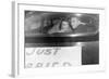 A Couple Peers Out of the Back Window on their Wedding Day, Ca. 1953-null-Framed Photographic Print