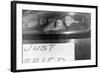 A Couple Peers Out of the Back Window on their Wedding Day, Ca. 1953-null-Framed Photographic Print