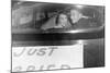 A Couple Peers Out of the Back Window on their Wedding Day, Ca. 1953-null-Mounted Photographic Print