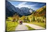 A Couple Strolling in the Alps, Holding Hands in the Fall-Sheila Haddad-Mounted Photographic Print