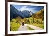 A Couple Strolling in the Alps, Holding Hands in the Fall-Sheila Haddad-Framed Photographic Print