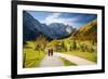 A Couple Strolling in the Alps, Holding Hands in the Fall-Sheila Haddad-Framed Photographic Print