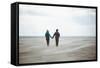 A Couple Together on a Winter S Day on a Beach-Clive Nolan-Framed Stretched Canvas