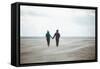 A Couple Together on a Winter S Day on a Beach-Clive Nolan-Framed Stretched Canvas