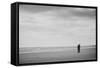 A Couple Together on a Winter Sday on a Beach-Clive Nolan-Framed Stretched Canvas