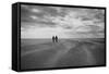A Couple Together on a Winters Day on a Beach-Clive Nolan-Framed Stretched Canvas