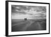 A Couple Together on a Winters Day on a Beach-Clive Nolan-Framed Photographic Print