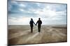 A Couple Together on a Winters Day on a Beach-Clive Nolan-Mounted Photographic Print