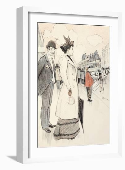 A Couple Waiting for a Bus-Théophile Alexandre Steinlen-Framed Giclee Print