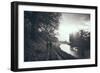 A Couple Walking Along a Canal on a Wet Day-Clive Nolan-Framed Photographic Print