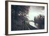 A Couple Walking Along a Canal on a Wet Day-Clive Nolan-Framed Photographic Print