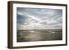 A Couple Walking Together on a Winter Day on a Beach-Clive Nolan-Framed Photographic Print