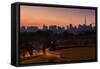 A Couple Watch the Sunset in Praca Do Por Do Sol, Sunset Square, in Sao Paulo-Alex Saberi-Framed Stretched Canvas