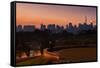 A Couple Watch the Sunset in Praca Do Por Do Sol, Sunset Square, in Sao Paulo-Alex Saberi-Framed Stretched Canvas