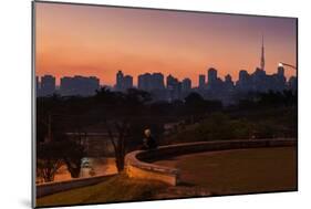 A Couple Watch the Sunset in Praca Do Por Do Sol, Sunset Square, in Sao Paulo-Alex Saberi-Mounted Photographic Print