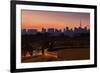 A Couple Watch the Sunset in Praca Do Por Do Sol, Sunset Square, in Sao Paulo-Alex Saberi-Framed Photographic Print