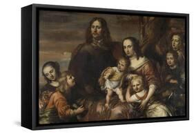 A Couple with Six Children, Jurgen Ovens-Jurgen Ovens-Framed Stretched Canvas