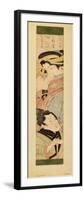 A Courtesan Looking Down at a Man Holding a Pipe in His Hands-Kikukawa Eizan-Framed Premium Giclee Print