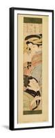 A Courtesan Looking Down at a Man Holding a Pipe in His Hands-Kikukawa Eizan-Framed Premium Giclee Print