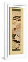 A Courtesan Looking Down at a Man Holding a Pipe in His Hands-Kikukawa Eizan-Framed Giclee Print