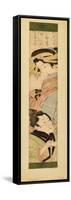 A Courtesan Looking Down at a Man Holding a Pipe in His Hands-Kikukawa Eizan-Framed Stretched Canvas