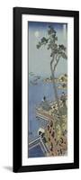 A Courtier on the Balcony of a Chinese Pavilion Looking in the Distance on a Moonlit Night-Katsushika Hokusai-Framed Giclee Print