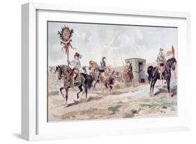 A Covered Horse Drawn Coach of the 17th Century, 1886-Armand Jean Heins-Framed Giclee Print