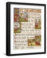 A Cow Being Milked by a Maid. a Nursery Rhyme.-null-Framed Giclee Print