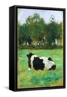 A Cow in the Meadow-Thomas Ludwig Herbst-Framed Stretched Canvas