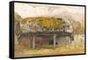 A Cow Lodge with a Mossy Roof, C.1829 (Pen and Ink with W/C and Gouache on Paper)-Samuel Palmer-Framed Stretched Canvas