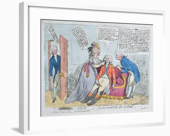 A Coward Comforted, or a Scene Immediately after the Duel, Published by J. Aitken in 1789-null-Framed Giclee Print