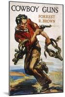 A Cowboy on Foot Shoots Back at His Pursuers-null-Mounted Art Print