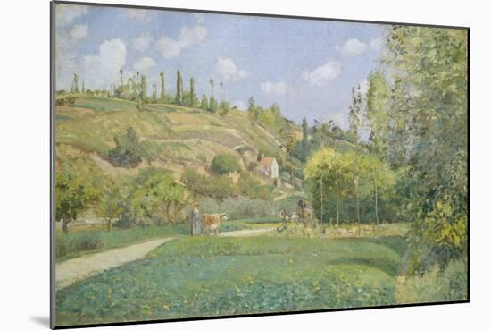 A Cowherd at Valhermeil, Auvers-sur-Oise, 1874-Camille Pissarro-Mounted Giclee Print