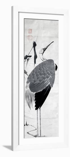 A Cranes Sumi on Paper 1-Jakuchu Ito-Framed Premium Giclee Print