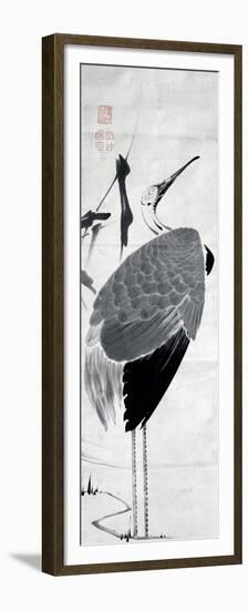 A Cranes Sumi on Paper 1-Jakuchu Ito-Framed Premium Giclee Print