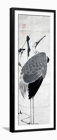 A Cranes Sumi on Paper 1-Jakuchu Ito-Framed Premium Giclee Print