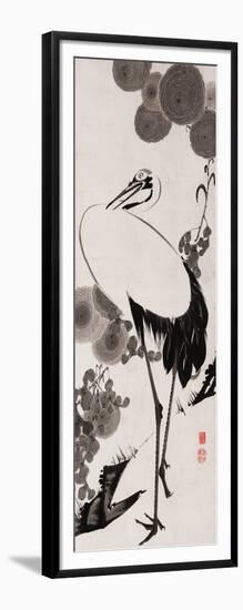 A Cranes Sumi on Paper 2-Jakuchu Ito-Framed Giclee Print