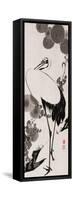A Cranes Sumi on Paper 2-Jakuchu Ito-Framed Stretched Canvas